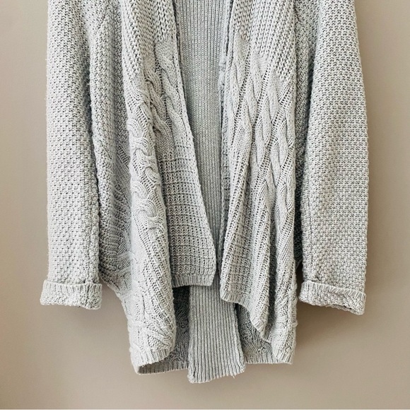 Sam Edelman Open Front Knit Cardigan Gray Sz Medium - Picture 3 of 9